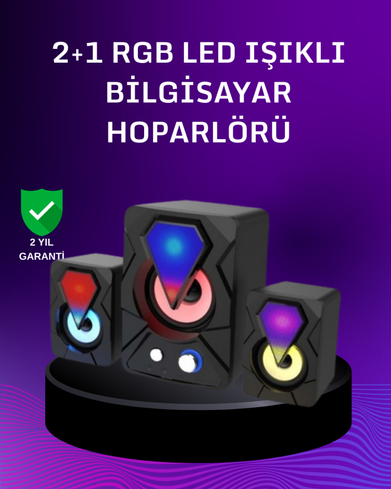 YamanHobi 2 Uydu 1 Subwoofer RGB Hoparlör Sistemi