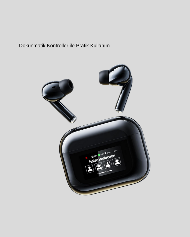 Aktif Gürültü Engelleme (ANC) Kablosuz Bluetooth Kulaklık – Dijital Ekranlı, Dokunmatik ve Uzun Pil Ömürlü - Lisinya