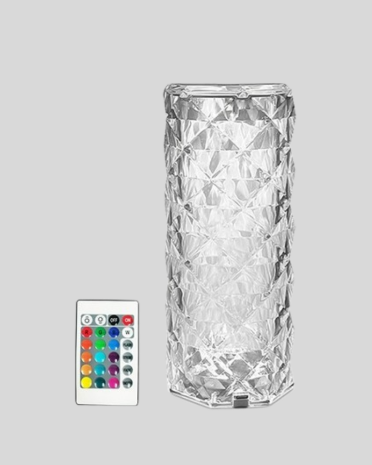YamanHobi Kristal RGB LED Gece Lambası 16 Renk Kumandalı Dekoratif Masa Lambası