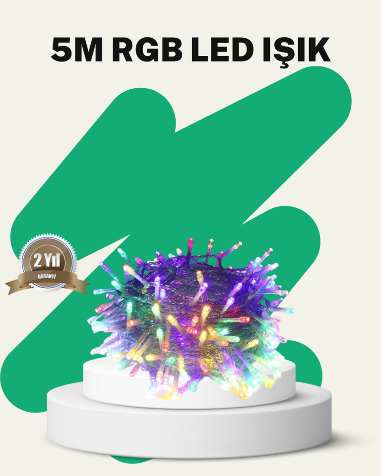50’li LED Şeffaf Kablolu 5 m Aydınlatma Işık Süsleme Led - Lisinya