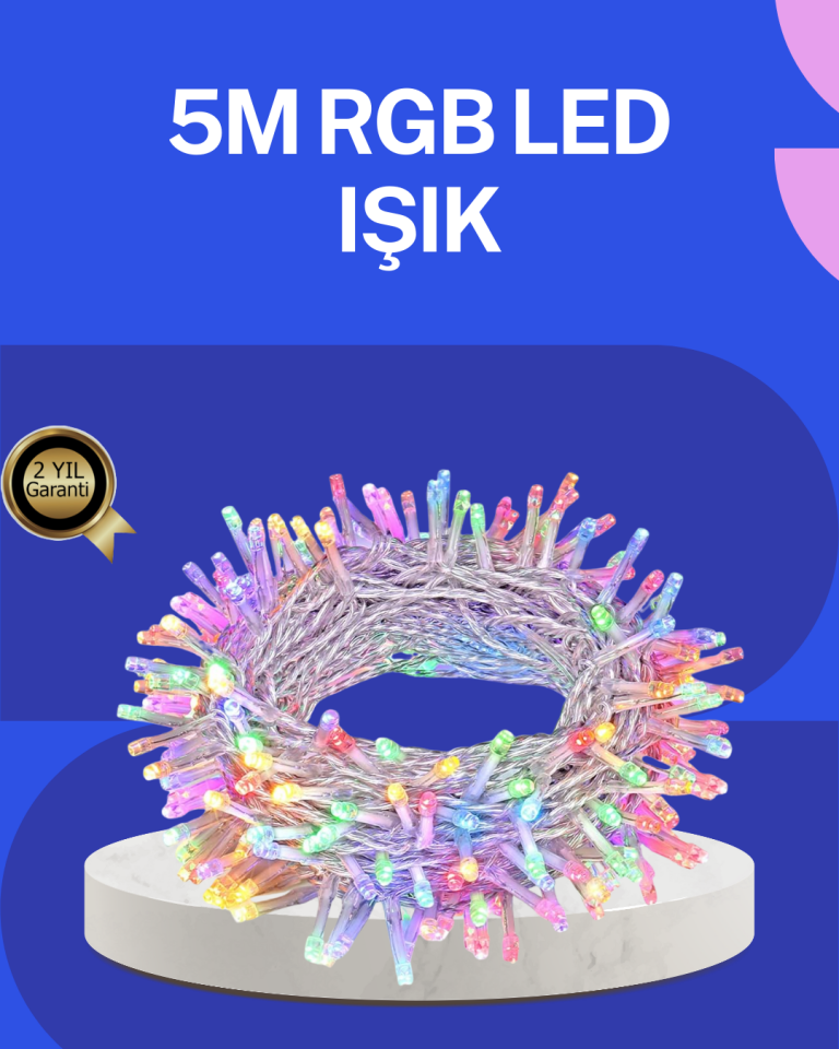 5 Metre Şeffaf Kablo LED Peri Işığı 50 Ampullü Dekoratif Led - Lisinya