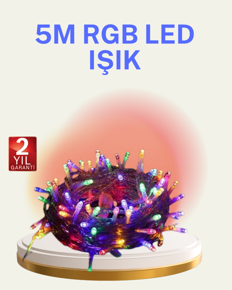 Şeffaf Kablolu 50 Ampullü 5 Metre LED Işık Dekoratif Aydınlatma - Lisinya