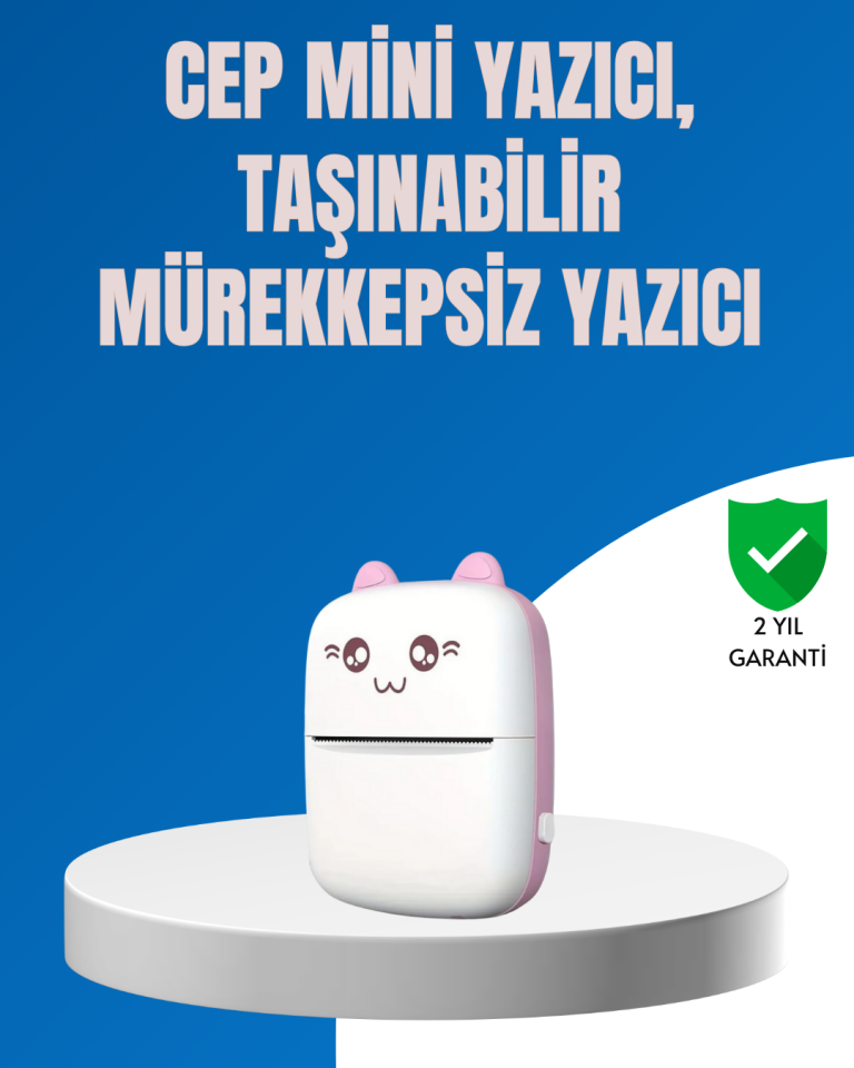 YamanHobi 1200 mAh Taşınabilir Termal Yazıcı Mavi