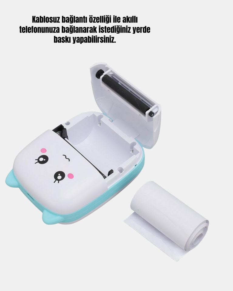 Mini Bluetooth Termal Yazıcı 1200mAh Şarjlı Taşınabilir - Lisinya