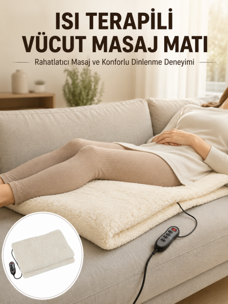 Vücut Masaj Matı Isı Terapili ve Çok Bölgeli Masaj Yeni Nesil - Lisinya