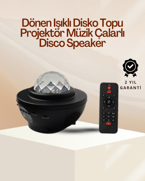 Yıldız & Okyanus Dalga Projektörü – Bluetooth / USB Hoparlörlü - Lisinya