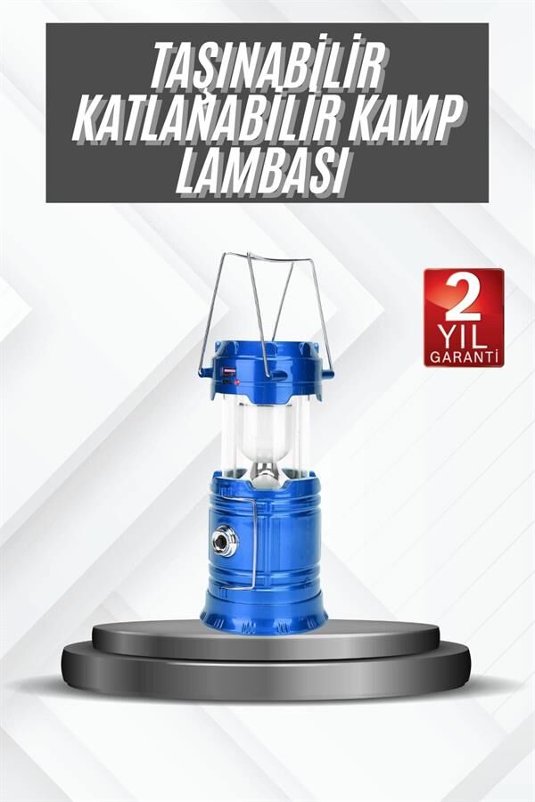Kamp Lambası Güneş Enerjili Led Lamba Işıldak Şarjlı Powerbank Özellikli - Lisinya