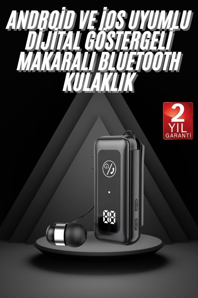 Bluetooth 5.2 Makaralı Kulaklık Dijital Ekranlı Hafıza Kartlı