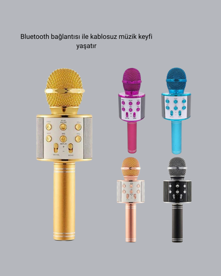 Bluetooth Karaoke Mikrofon – Yüksek Ses Kalitesi, Yankı Efektli, Uzun Ömürlü Pil - Lisinya