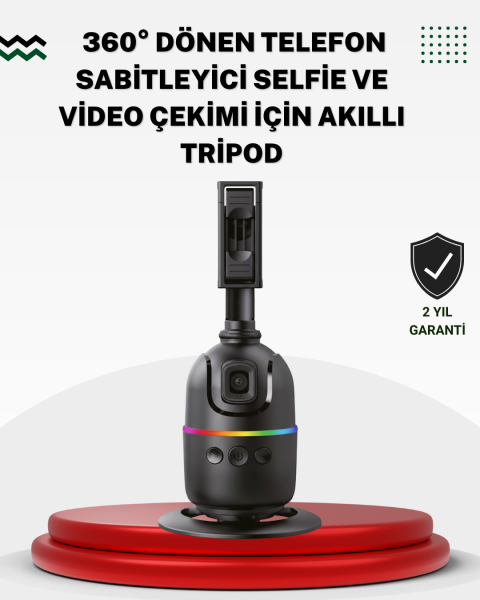 Sosyal Medya İçerikleri İçin Otomatik Yüz Takipli 360° Döner Gimbal Stand