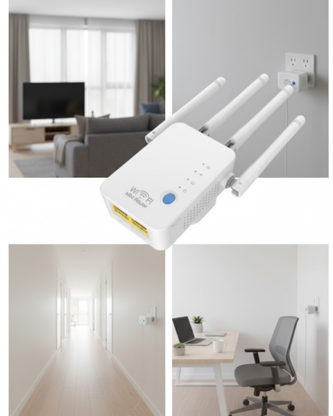 Ev ve Ofis İçin WiFi Güçlendirici WPS Düğmeli Güvenli Tekrarlayıcı