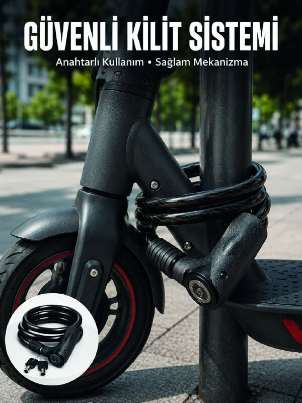 Kalın PVC Kaplamalı Dayanıklı Motosiklet ve Bisiklet Güvenlik Kilidi - Lisinya