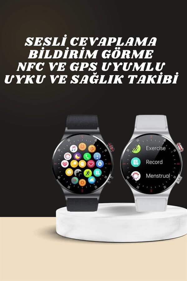 Akıllı Saat Amoled Ekran Bluetooth Bağlantılı Sesli Görüşme Nabız Ölçer - Lisinya