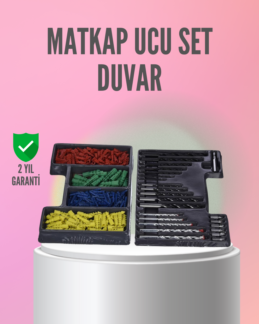Kapsamlı Matkap Ucu Seti Organizer Kutulu Ahşap Metal Beton Delme - Lisinya