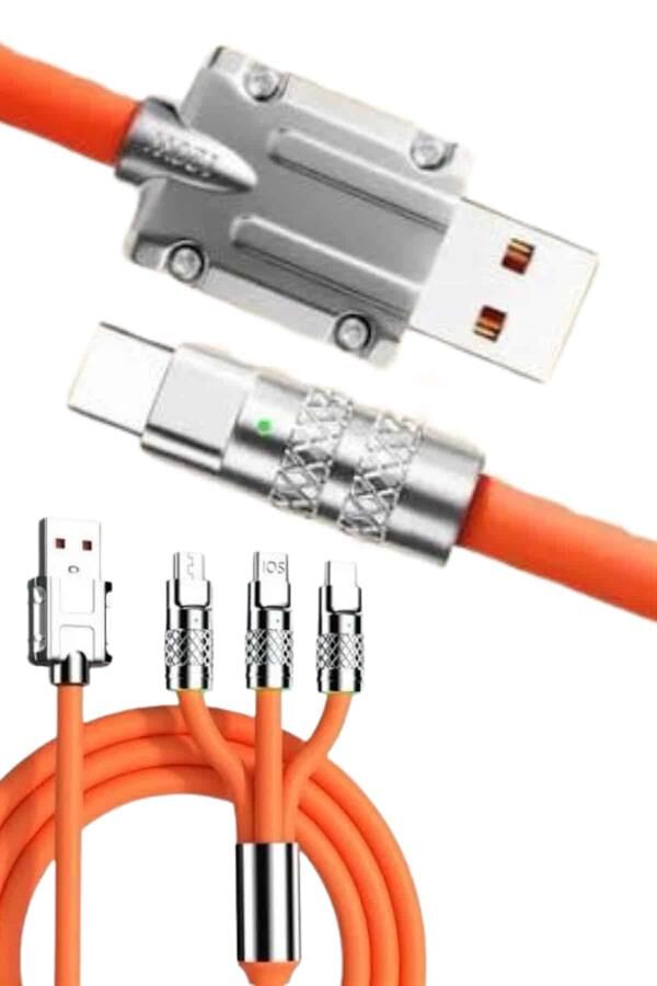 YamanHobi USB Type-C 120W Şarj Kablosu 180 Derece Dönebilen Başlıklı