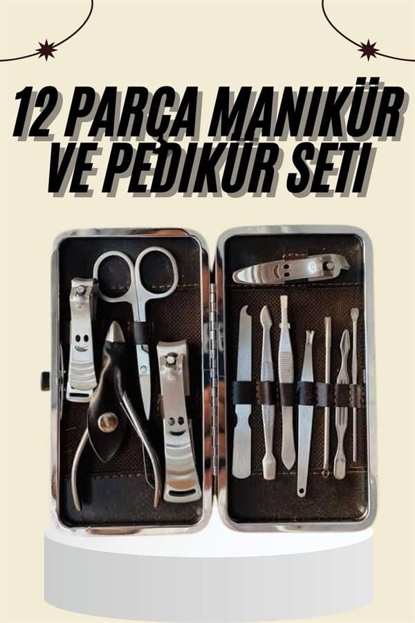 Tırnak Bakımı Tırnak Makası Profesyonel 12 Parça El Ayak Manikür Pedikür Seti - Lisinya