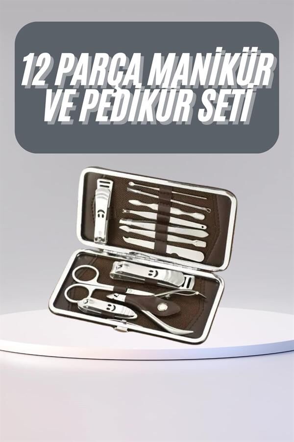12 Parça Manikür Pedikür Seti Tırnak Bakımı Nasır Temizleme El Ayak Bakımı - Lisinya