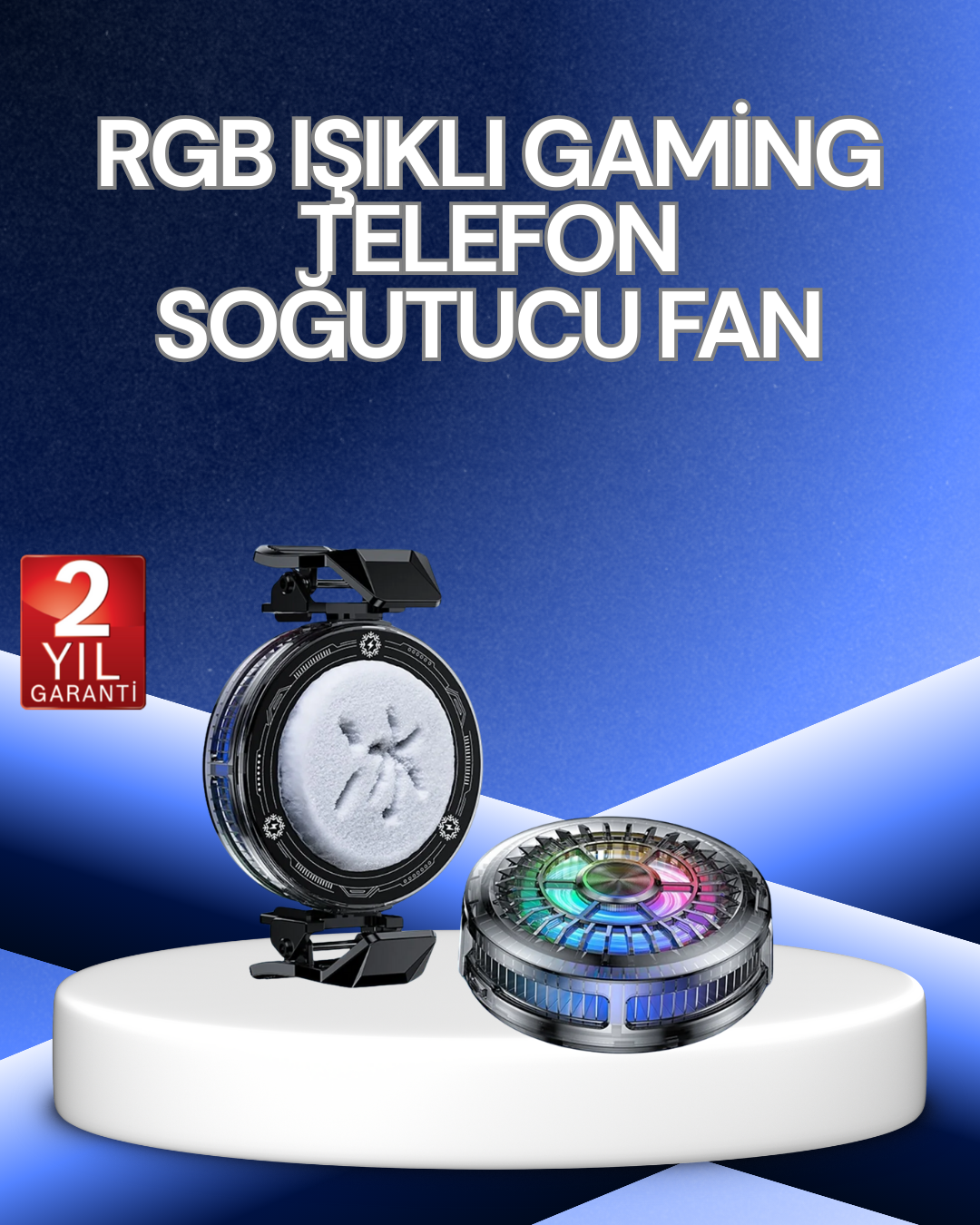 RGB Işıklı Telefon Soğutucu Fan Gaming Cooler Süper Hızlı Soğutma - Lisinya
