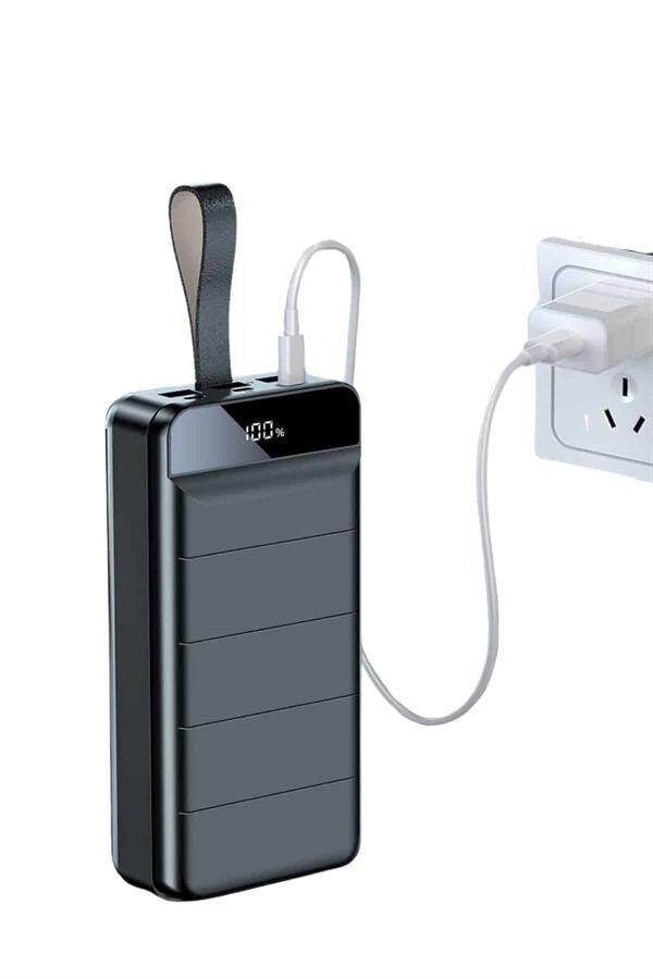 Taşınabilir Powerbank 50.000 mAh 4 Girişli Hızlı Şarj Led Göstergeli Fenerli Şarj - Lisinya