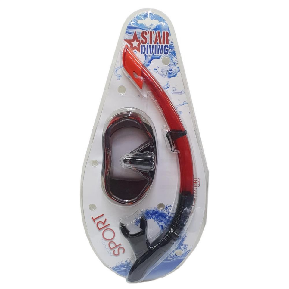 Star Diving Dalış Maskesi ve Snorkel Yetişkin - 51712-KIRMIZI (Lisinya)