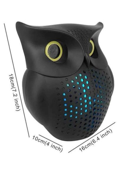 Siyah Bluetooth Hoporlör Baykuş Speaker Bluetooth 5.0 Bağlantılı