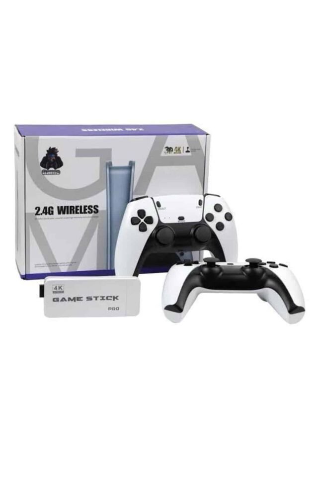 4K HD Görüntü Kaliteli Retro Game Stick 20000 Oyunlu Çift Kollu Beyaz Game Stick - Lisinya