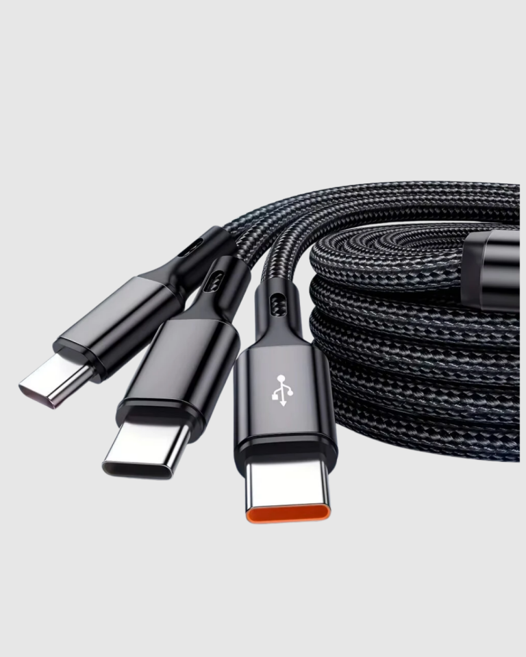 YamanHobi 3 Başlıklı Şarj Kablosu Type-C Micro USB Lightning 1.2 Metre