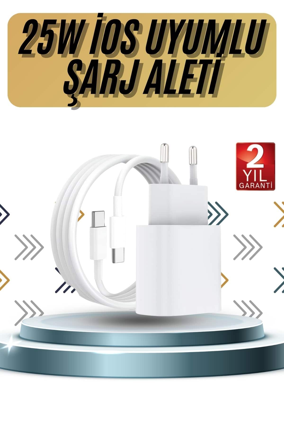 15/Pro/Pro Max 20W İOS Uyumlu Hızlı Şarj Aleti Adaptörlü Beyaz - Lisinya