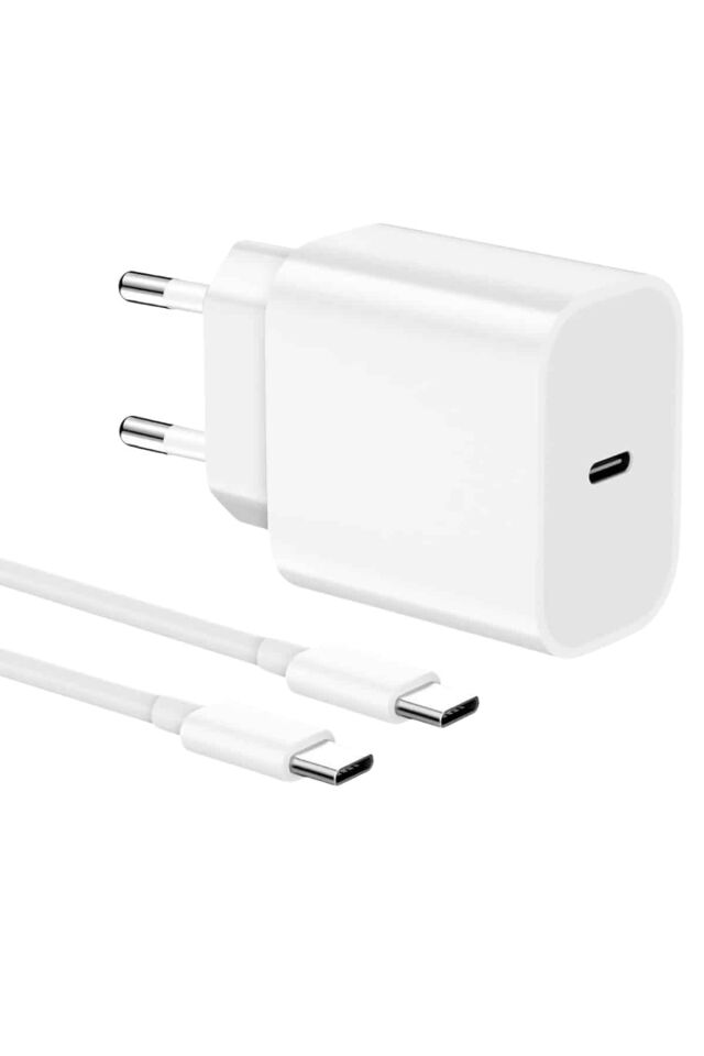 15/Pro/Pro Max 20W İOS Uyumlu Hızlı Şarj Aleti Adaptörlü Beyaz - Lisinya