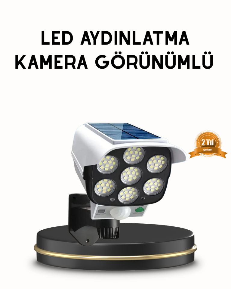 YamanHobi 5 Eksen Ayarlı Solar PIR Sensörlü Güvenlik Lambası IP66