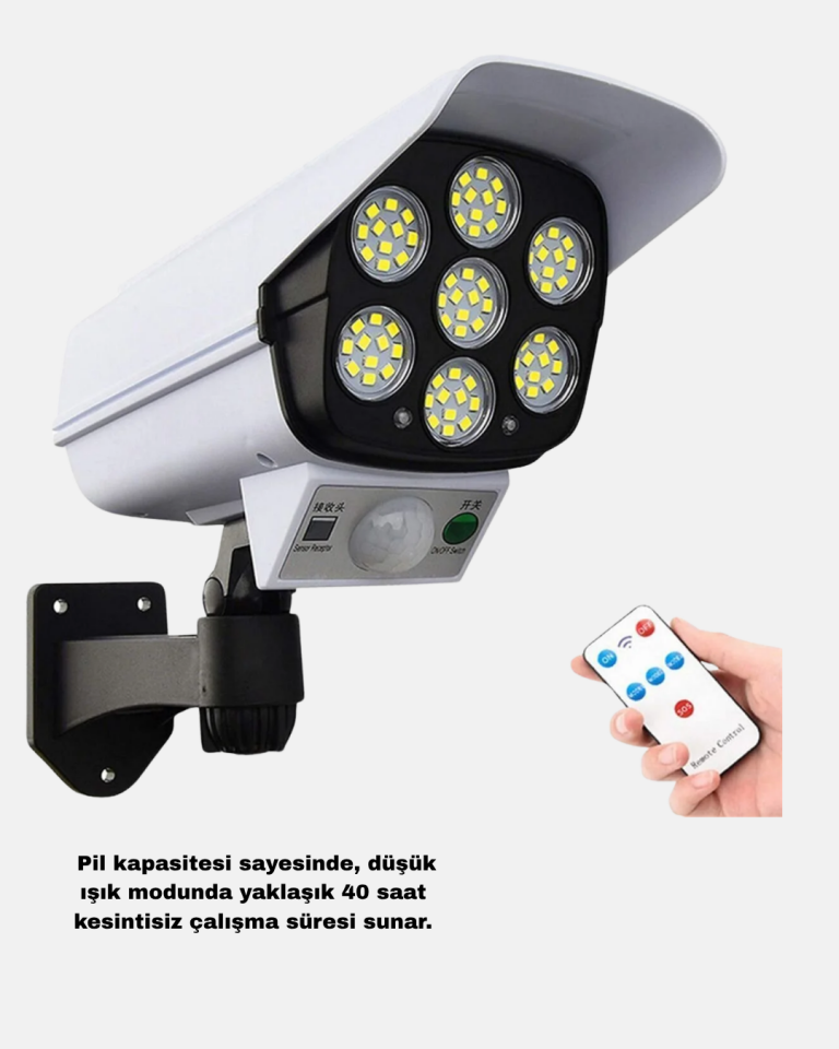 YamanHobi 5 Eksen Ayarlı Solar PIR Sensörlü Güvenlik Lambası IP66