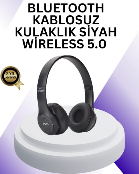 Bluetooth 5.0 Kablosuz Kulak Üstü Kulaklık | Stereo Ses ve Katlanabilir Tasarım