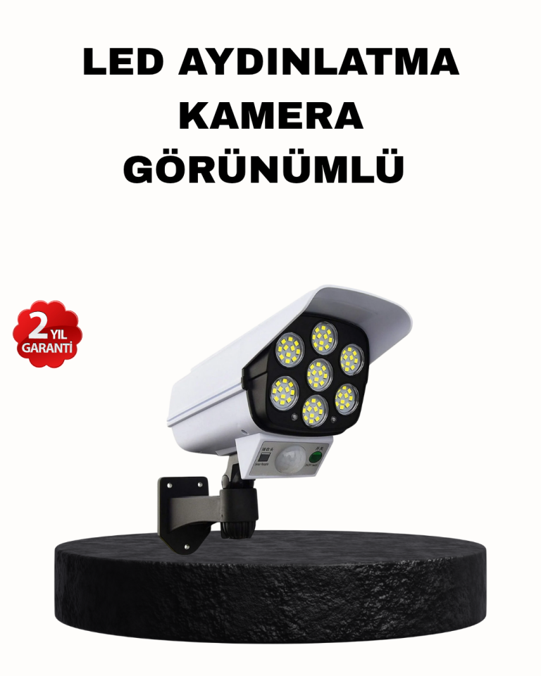 YamanHobi 5 Eksen Ayarlı Güneş Enerjili PIR Sensörlü Güvenlik Lambası IP66