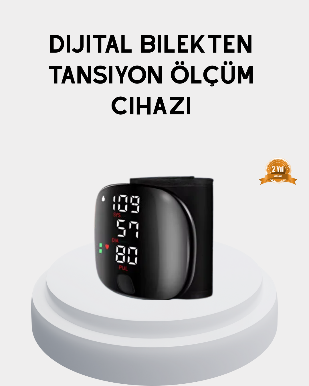 Taşınabilir Dijital Tansiyon Aleti – Bilekten Ölçüm, Aritmi Uyarısı ve Risk Göstergesi - Lisinya