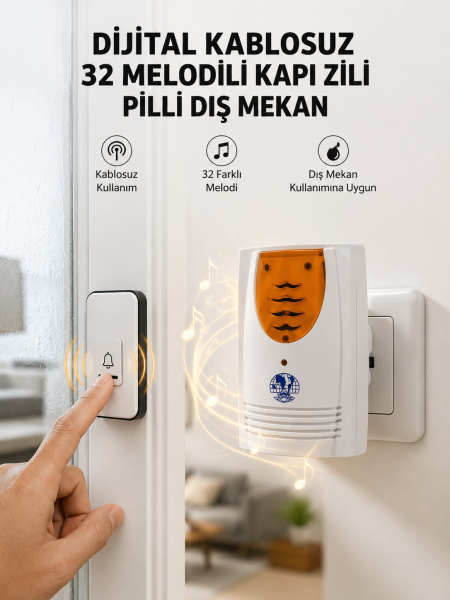 Kablosuz Kapı Zili Düzenli ve Konforlu Yaşam Alanları İçin Yeni Nesil - Lisinya