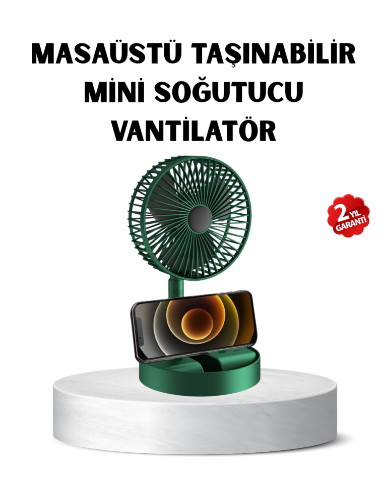 Taşınabilir Katlanabilir Mini Fan 3 Kademeli Şarj Edilebilir - Lisinya