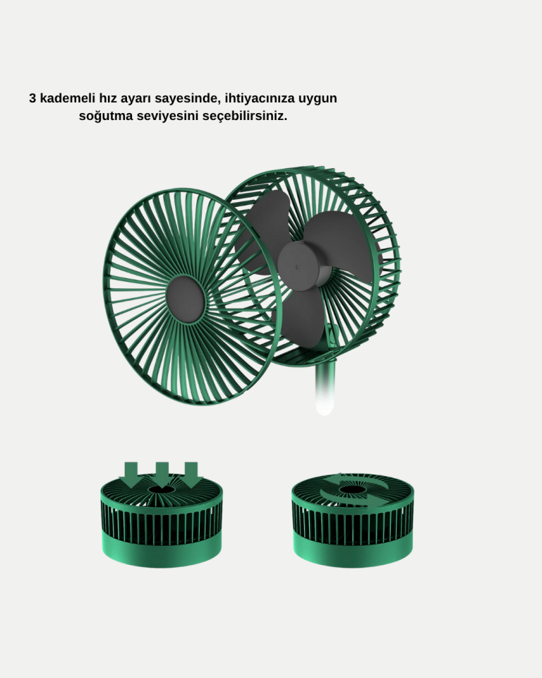 Taşınabilir Katlanabilir Mini Fan 3 Kademeli Şarj Edilebilir - Lisinya