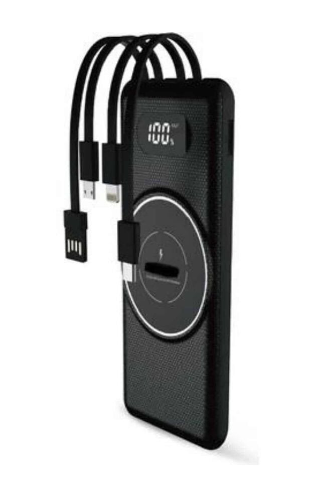 Wireless Powerbank 10000 Mah LED Ekranlı Dahili Kablolu Hızlı Şarj - Lisinya