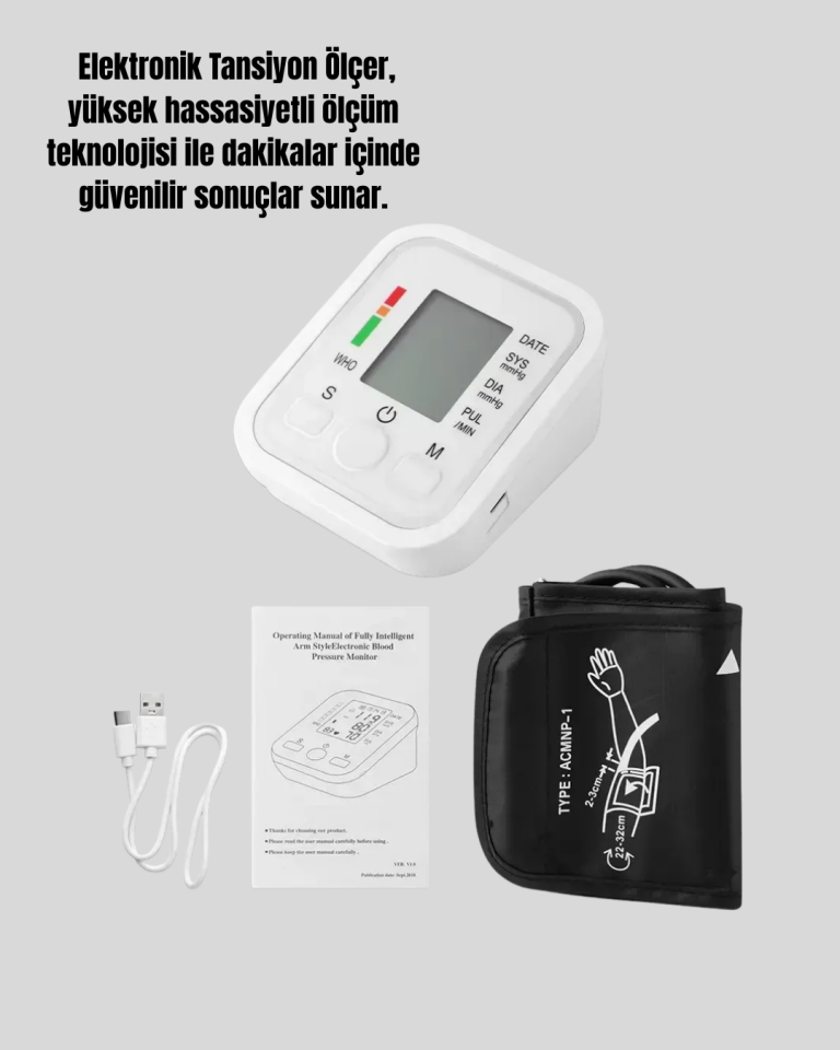 Kol Tipi LCD Ekranlı Elektronik Tansiyon Monitörü - Lisinya