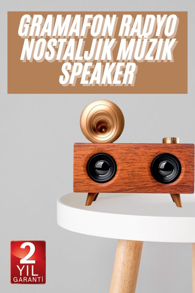 YamanHobi Retro FM Radyolu Bluetooth Hoparlör USB SD Kartlı