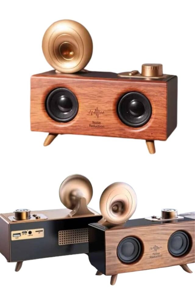 YamanHobi Retro FM Radyolu Bluetooth Hoparlör USB SD Kartlı