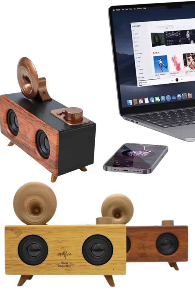 YamanHobi Retro FM Radyolu Bluetooth Hoparlör USB SD Kartlı