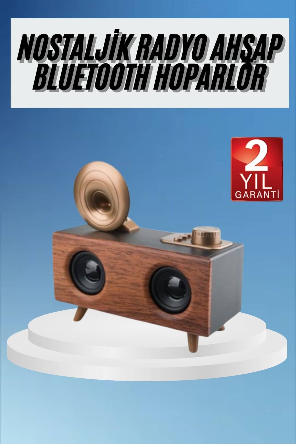 Gramafon Radyo Bluetooth Hoparlör Nostaljik Radyo FM Radyo - Lisinya