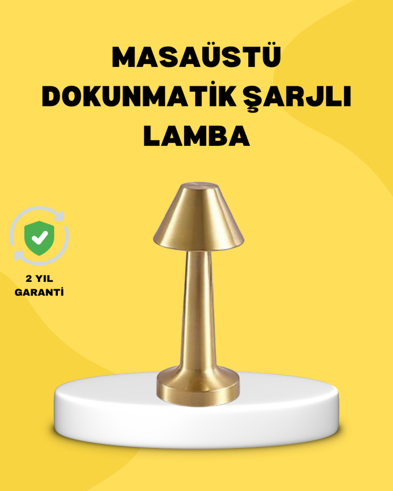 YamanHobi Şarjlı LED Masa Lambası 3 Işık Modlu 1800 mAh Metal Gövdeli