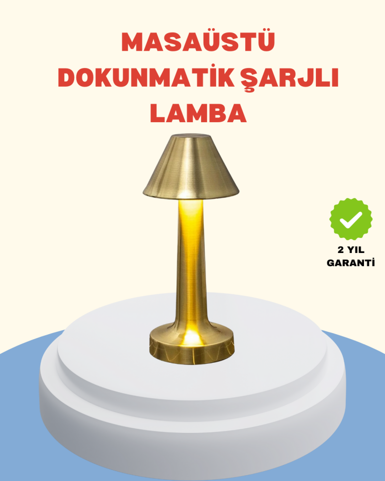 YamanHobi Şarjlı LED Masa Lambası 3 Işık Modlu 1800 mAh Metal Gövdeli