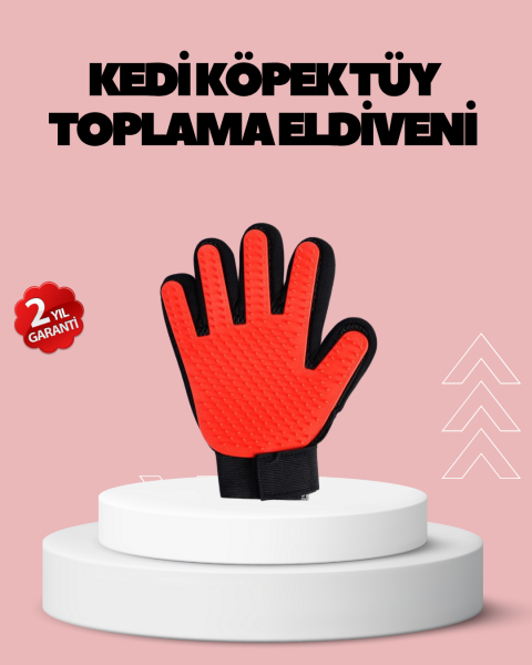 Evcil Hayvanlar İçin Tüy Dökülme Önleyici Eldiven – Masaj ve Temizlik İçin Yumuşak Silikon Uçlu - Lisinya