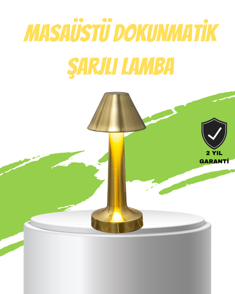 LED Masa Lambası 3 Renk Ayarlı Şarjlı Kablosuz Modern Tasarım - Lisinya