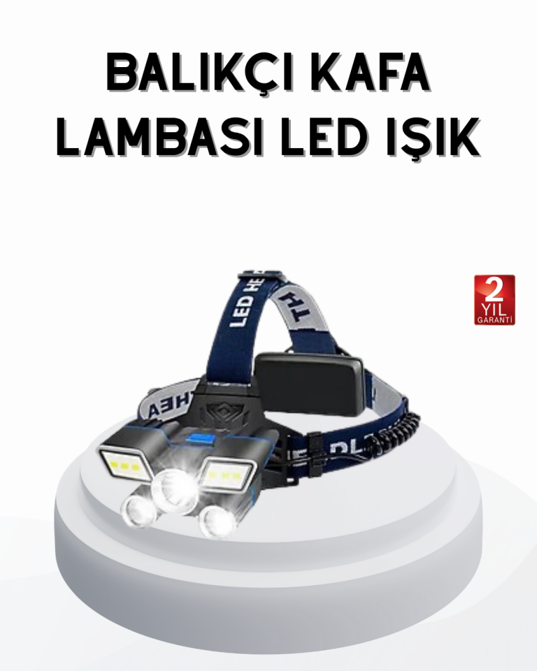 Profesyonel Şarjlı LED Far – IPX5 Suya Dayanıklı, 4 Işık Modu, Hareket Sensörlü - Lisinya