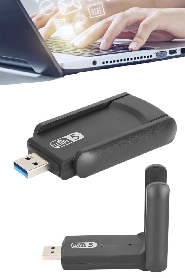 Wifi Adaptörü Bt5.0 Wifi  Çift Bantlı Çift Anten - YamanHobi