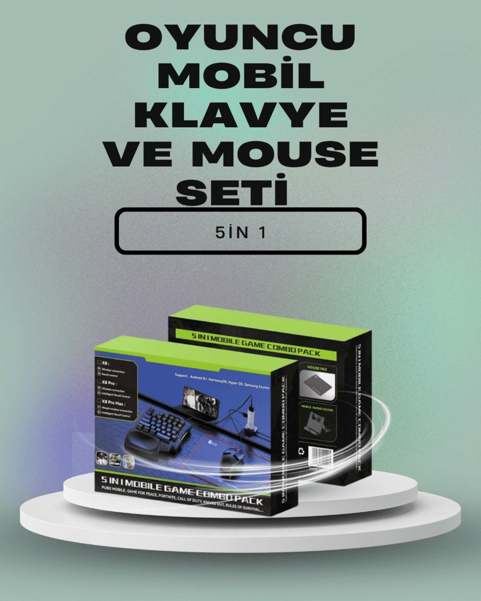 Mobil Oyunlar için Klavye, Mouse ve Dönüştürücü Seti